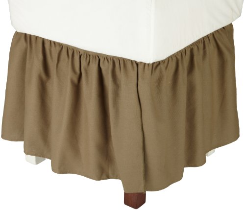 Falda de cama verde de matrimonio de algodón para decorar un dormitorio natural 2