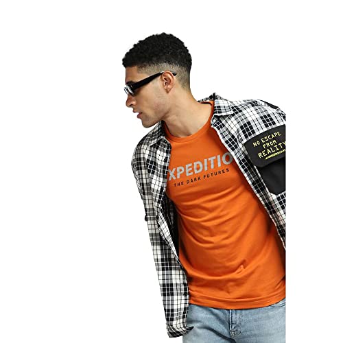 Image of JACK & JONES Printed Cotton Crew Neck Mens T-Shirts