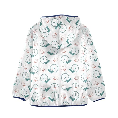 Color Alarm Clock Girls Fleece Jacket Girls Fall Jacket Girls Zip Up Hoodie Girls Sherpa Jacket 2-10T2