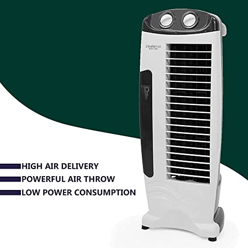 Image of Blueberry's 𝗧𝗼𝘄𝗲𝗿 𝗙𝗮𝗻 - with powerful air throw, 25-Feet Air Delivery, Low Power Consumption, 4-way Air flow and Anti-Rust Body, High Speed Tower fan for home and office, 1-Year Warranty (Eco)