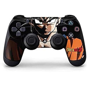 Elton PS4 Controller Designer Skin for Sony PlayStation 4 DualShock Wireless Controller – Goku Portrait, Skin for One Controller & 2 Anti-slip Thumb Stick Caps Only