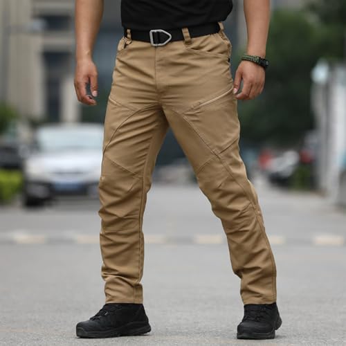 OIOLOYJM Military Cargo Pants for Men Hiking Relaxed Fit Work Waterproof Stretch Tactical Lightweight Outdoor Travel Pant