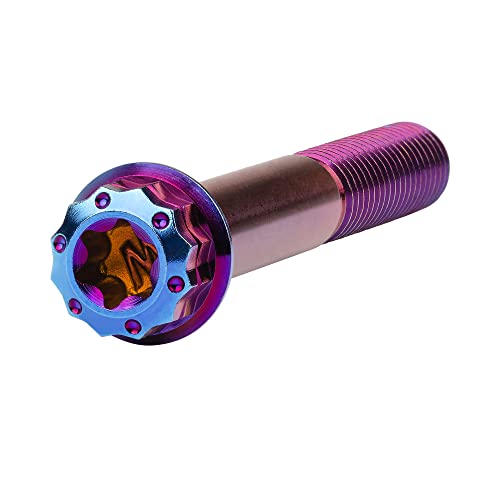 Image of Titanium Flange 12 Point Head M8 x15 20 25 30 35 40 45 50 55 60 65mm Screw Bolt Pack of 4 (M8x50mm, Burning Blue)