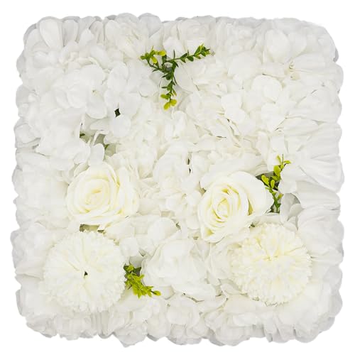 NeNchengLi 12Pcs Artificial Flower Wall Panel 3D Floral Backdrop Wall 15