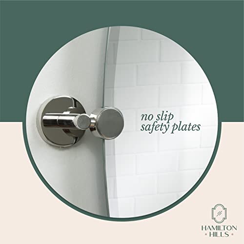 Hamilton Hills 24X36 Inch Frameless Oval Pivot Wall Mirror With Black Rounded Wall Brackets | Large Circular Tilt & Pivoting Bathroom Mirror | Bedroom, Farmhouse Hanging Oval Wall-Mounted Vanity #TOP3