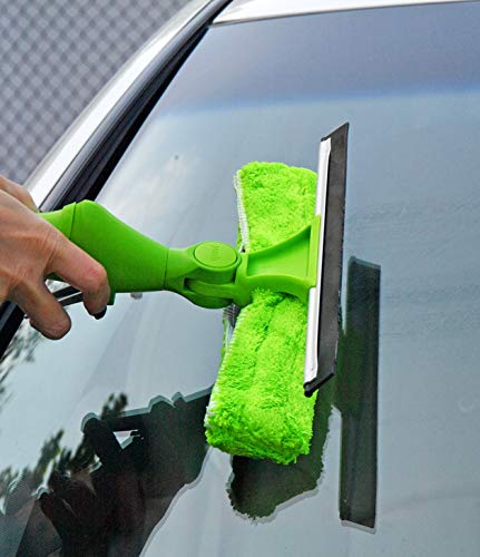 Image of HOME-X 3-in-1 Windshield Squeegee with Spray Bottle, Blade, and Microfiber Cloth, Car Cleaning Tool