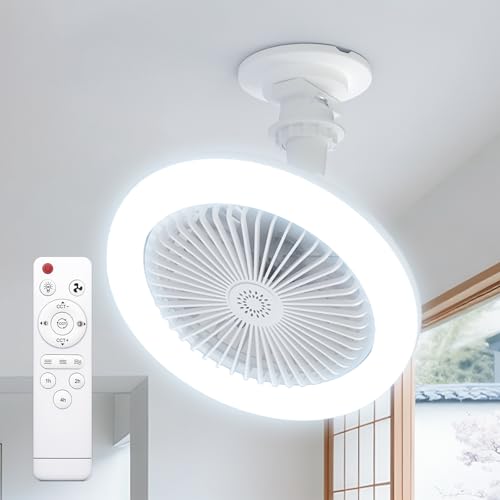 ONRIU �V�[�����O�t�@�����C�g�y2025�É��E�ߓd�E���t��]�z ��@ 30W 100W���� ���^ E26 LED�V�䃉�C�g �Ɩ���� �ȃG�l �t�@���t���Ɩ� �V��Ɩ� �y�� ���i�K�������F/����3�K�i �^�C�}�[�@�\ DC���[�^�[ �p�x���� ��C�z�� 