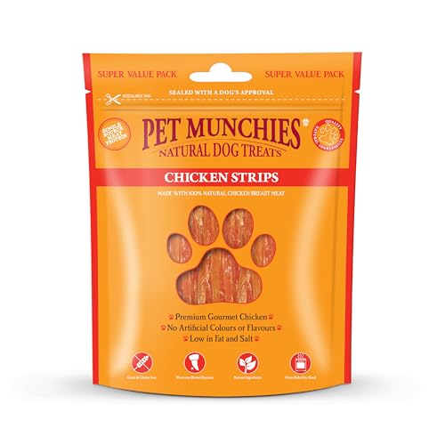Pet Munchies Chicken Strips Dog Treats Value Pack Dog Chews with Natural Real Meat Low in Fat and High in Protein 320 g (Pack of 1) Clear