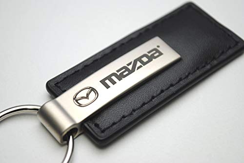 Mazda Black Leather Key Chain #TOP2