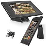 AboveTEK Anti-Theft Tablet Stand – iPad Locking & Security Stand, Countertop & Wall Mount POS Stand, 360° Swivel Kiosk Stands for iPads/Air/Pro – Ideal for Retail Business (Black)