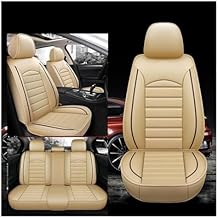Luxury Leather Car Seat Covers, Car Seat Covers Full Set, Leather Seat Covers for Chevrolet Epica 2006-2011, Full Set Seat Protector, 5-SeatBeige