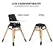 Dream On Me Nibble Wooden Compact High Chair in Black | Light Weight | Portable |Removable seat Cover I Adjustable Tray I Baby and Toddler
