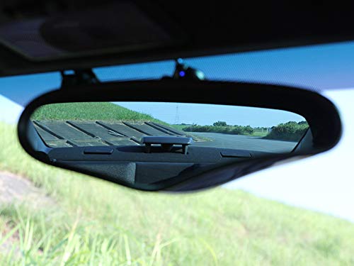 iJDMTOY Universal Fit Gloss Black Twill-Weave Carbon Fiber Pattern Exterior Finish Zoom Style Interior Rearview Mirrors w/Blue Tinted Glass (Brackets Included) by iJDMTOY - Image 4