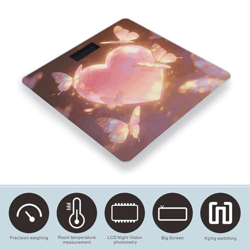 Báscula digital de baño Heart Flutters Butterfly con sensores precisos miniatura 3