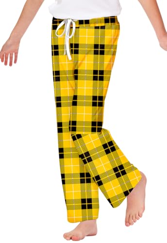 Image of Remimi Girl Boy Plaid Pants Drawstring Summer Casual Loose Bottoms 5-14 Years