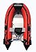 Boatify 9.8 ft Inflatable Boat Raft Fishing Dinghy Pontoon Boat with Aluminum Floo (Red)