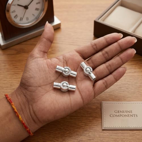 Image of Beadsnfashion 10 Pcs Tube Cylinder Magnetic Clasps 24x11mm, 5mm Hole Size, Silver Finish | Premium Magnetic Clasp for Jewellery Making, Bracelets & Necklaces | Essential Jewelry Findings for DIY Crafting