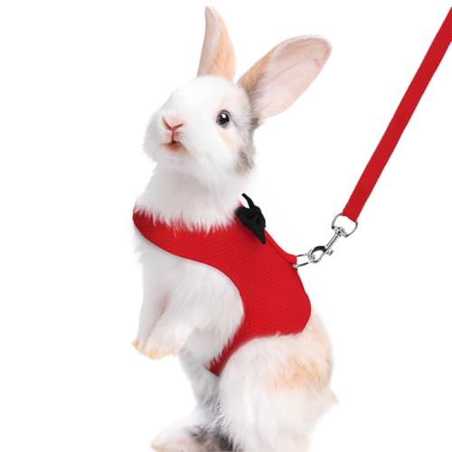 Arnés para conejos transpirable Red Rabbit antitirones de malla suave con correa 2