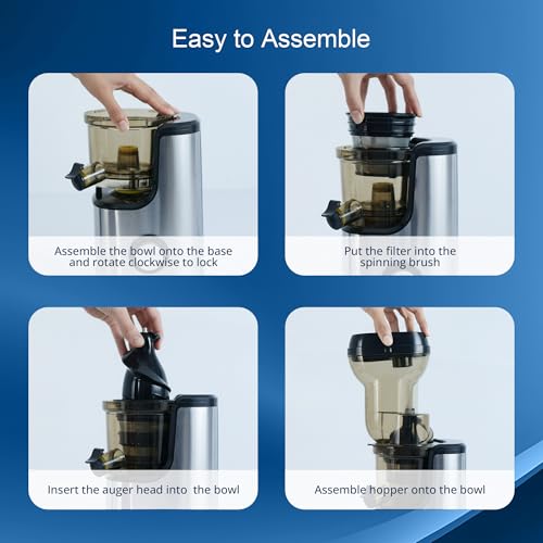 Image of iBELL Cold Press Juicer for Home, 300W Slow Juicer with Quiet Motor & High Juice Extraction, All-in-1 Fruit & Vegetable Juicer, Easy to Clean, Compact Design, 10-Year Warranty