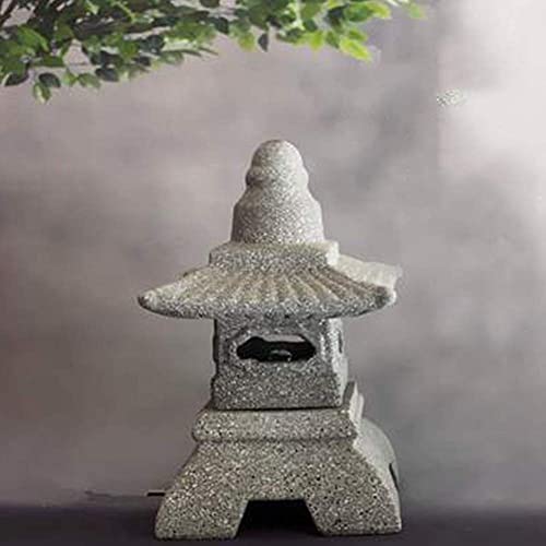 Statue rétro japonaise d'extérieur avec lanterne en pierre C 31x17 cm