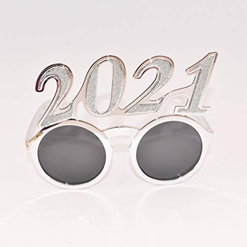 Amosfun Glitter 2021 Ã“culos Ã“culos de Festa de Véspera de Ano Novo 4Pcs Ã“culos de Festa de Feliz