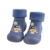 MEITOUNAO Unisex Kinder Krabbelschuhe, rutschfest Sockenschuhe, Weiche Baby Hausschuhe Winter Socken Kleinkind Hüttenschuh, Babyschuhe Warme Lauflernschuhe Weiche Sohle Lauflernschuhe Krabbelschuhe