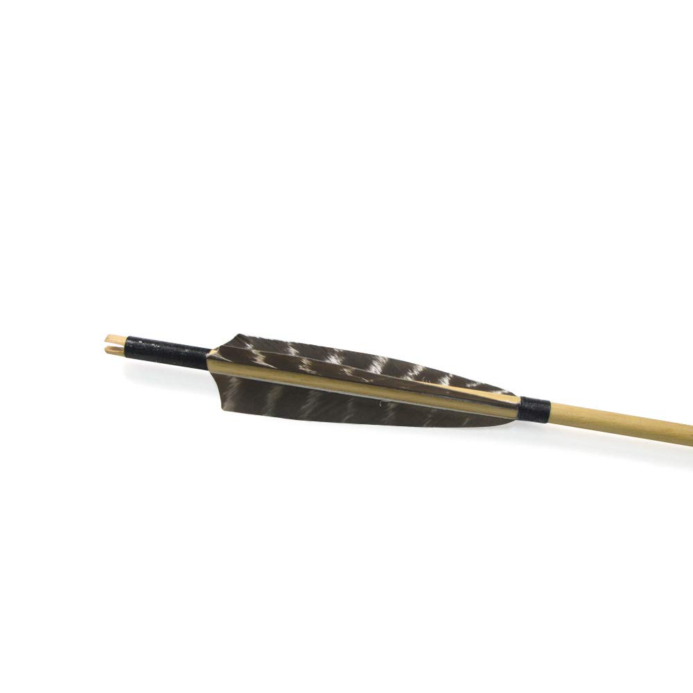 AMEXGS 30pcs Tir à l'arc 5" Flèche Plumes Naturel Dinde Fletches D'extraction Droite et Aile Gauche pour DIY Flèche Arbre