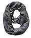 Lina & Lily Dinosaurs Print Infinity Loop Scarf Lightweight (Grey)