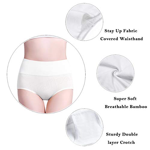 Image of wirarpa Women's Modal Underwear Soft High Waist Briefs Ladies Panties 4 Pack (Regular & Plus Size)