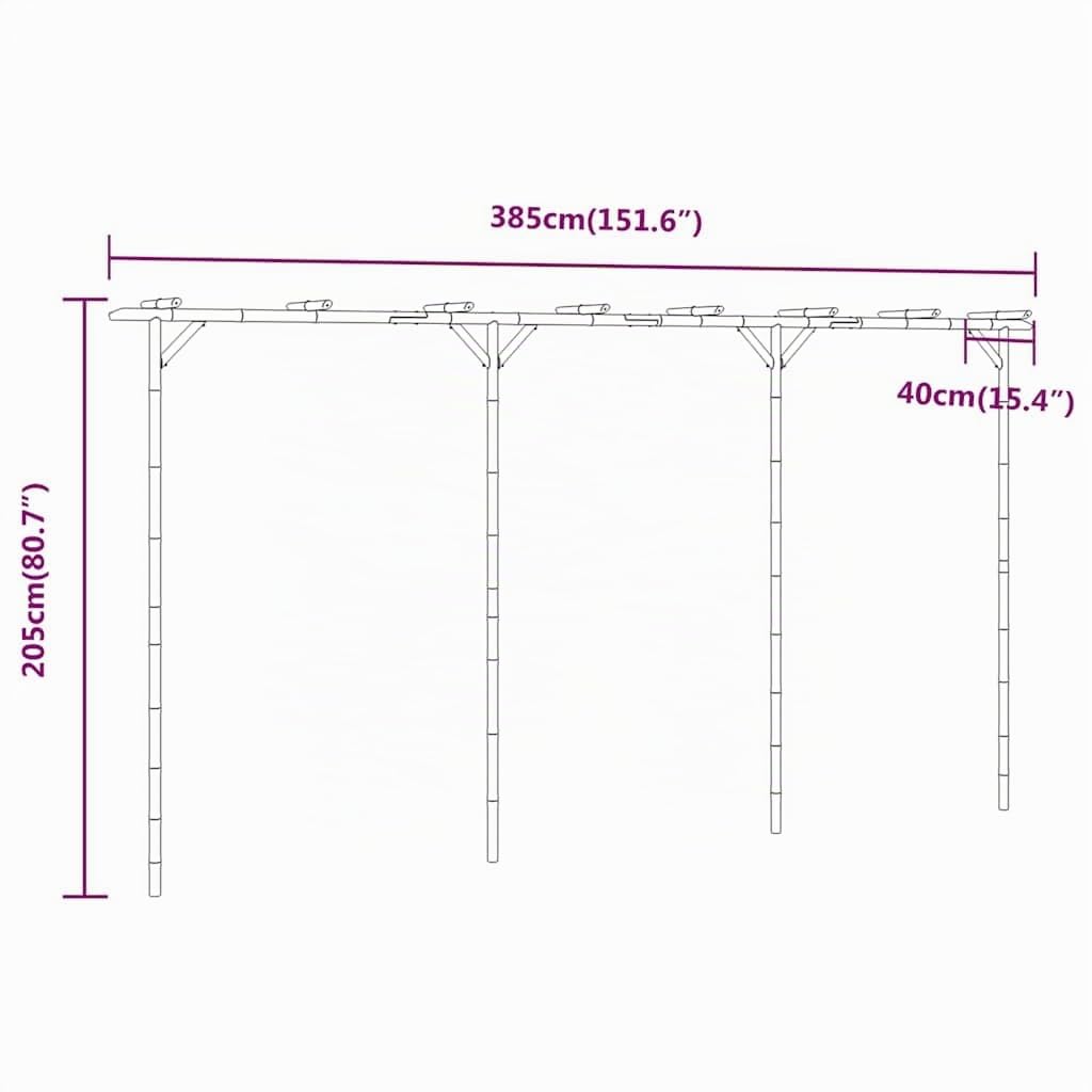 vidaXL Pergola, Rankhilfe für Kletterpflanzen, Gartenpergola für Garten Terrasse, Gartenbogen Gartenlaube Terrassenlaube Laube, Bambus