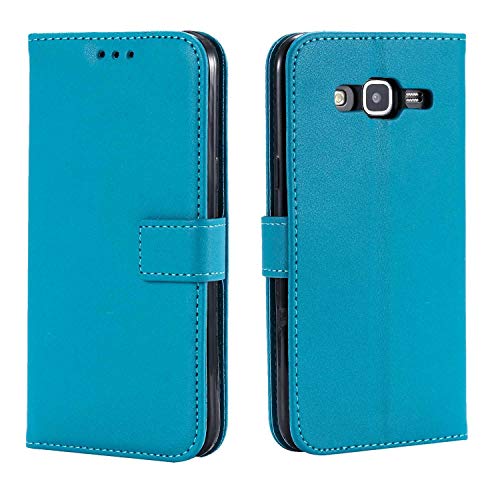 DENDICO Coque Galaxy Core Prime, Ultra Mince Coque de Protection en Cuir pour Samsung Galaxy Core Prime, Portefeuille Housse avec Stand Support et Carte de Crédit Slot - Bleu