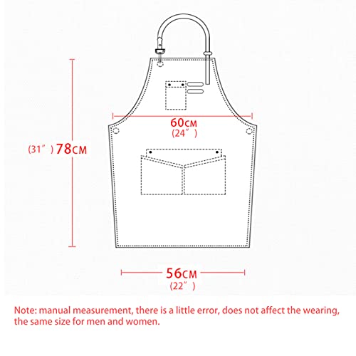 FYYYY Delantal Cocina, Delantal De Lona para Hombres Y Mujeres con Bolsillos con Tirantes Halter, Delantales De Cocina… - Imagen 8