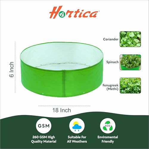 Image of Premium HDPE UV Stabilised Grow Bags 18x6 Inch (Pack of 3) | 260 GSM Heavy Duty Round Planter Bags | Reusable Fabric Pots for Terrace, Balcony & Vegetable Gardening
