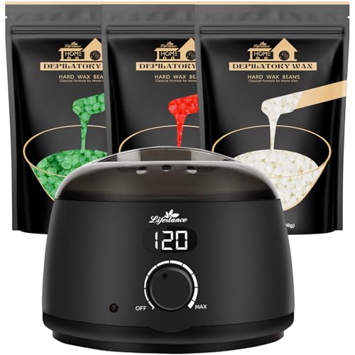 Lifestance L2 Digital Wax Warmer + Aloe &amp; Pearl-White &amp; Strawberry Wax Beads