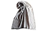 Sciarpa foulard da uomo in cotone effetto stropicciato, fantasia a righe in vari colori cod 401 (1 - grigio)