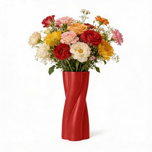 Vase élégant en spirale - Vase décoratif minimaliste d'intérieur - Pots déco pour l'herbe de la Pampa, pots de fleurs, décoration de maison, bureau,...