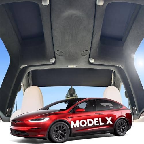 Image of REEVAA 2025 Upgrade Tesla Model X Sunshade Roof [No Gaps, No-Sagging] Tesla X Accessories Heat Insulation Glass Sunroof Cover for Model X 2019-2025, Black