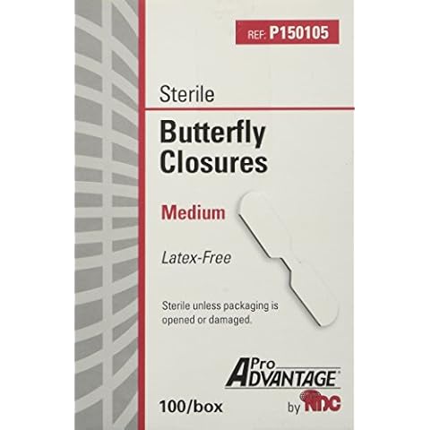 ProAdvantage Sterile Butterfly Closure Bandages, Medium, Latex-Free, 100/bx Cover