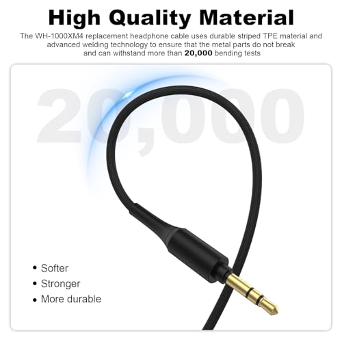 Cable de audio 3.5mm compatible con Sony WH-1000XM4, 5ft miniatura 3