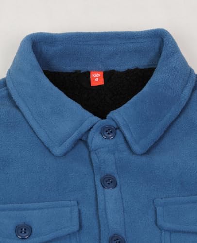Image of ThCreasa Boys Sherpa Lined Plaid Button Shirt Jacket