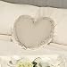 Coussin Coeur à Volant, Oreiller Coeur, Coussin décoratif en Forme de Coeur avec Volant Shabby Chic et Romantique - Volant - 50x45 - Beige/Ivoire