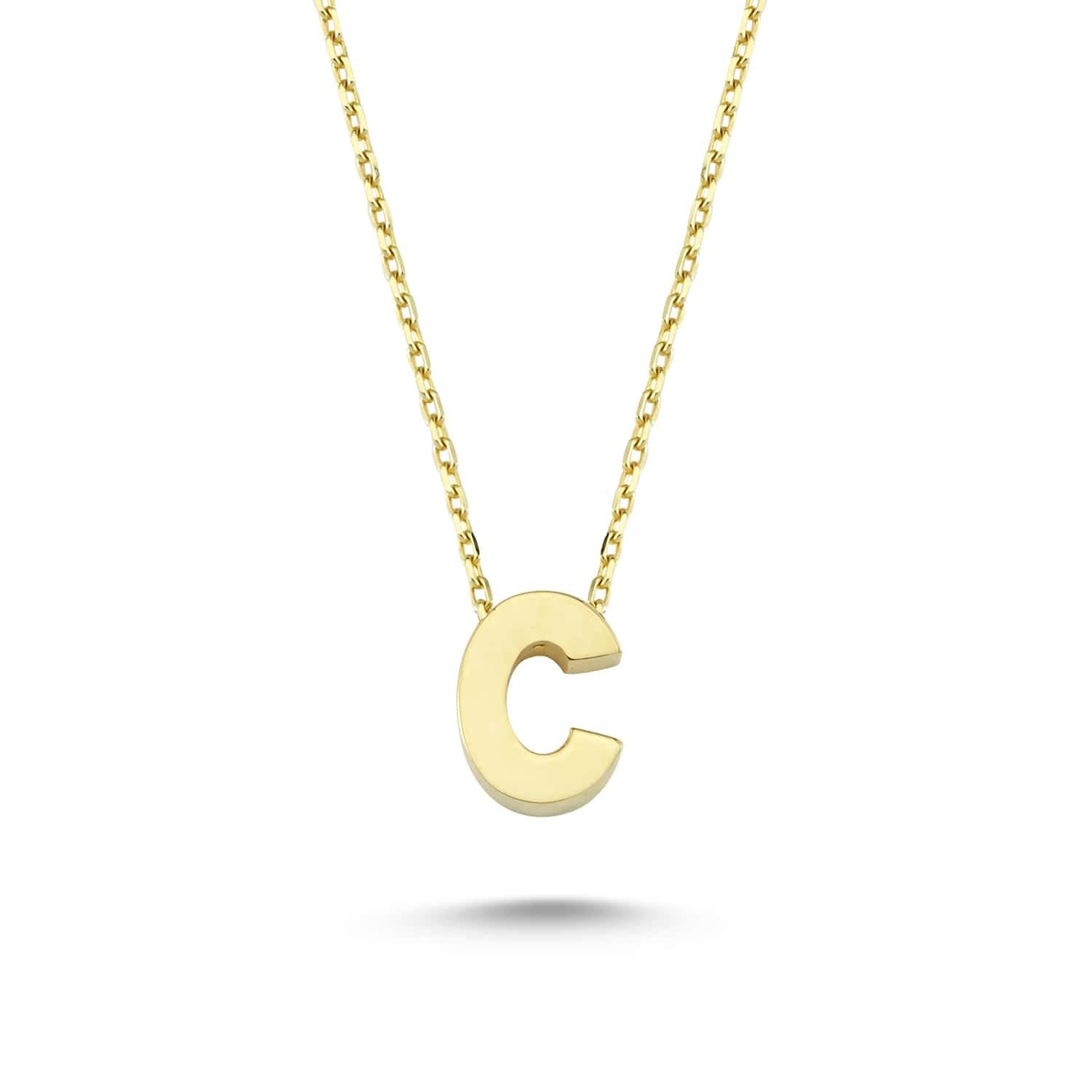 Wish Carat Solid Gold Initial Necklace