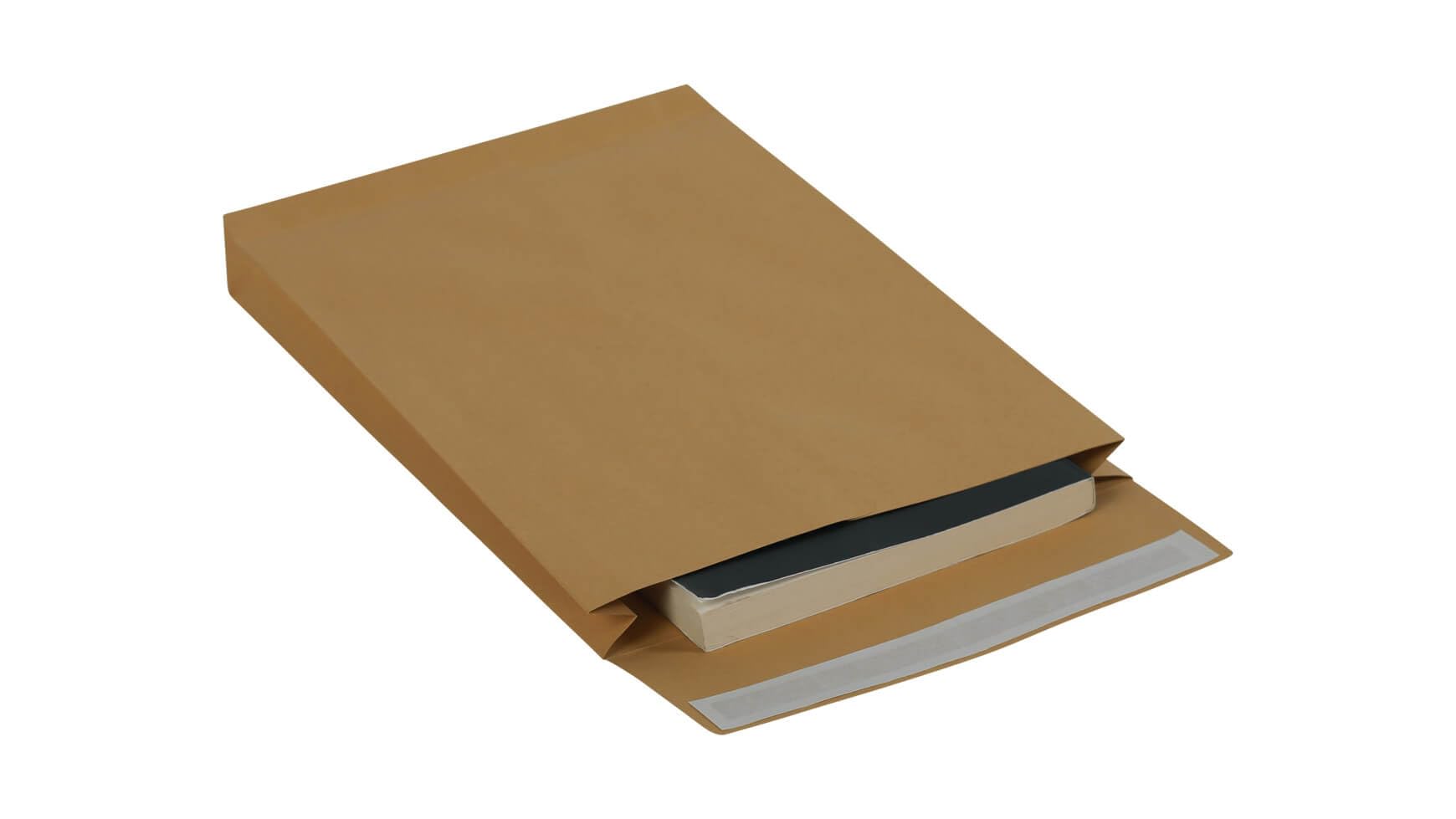 500x Faltentasche Versandtasche 229 x 324 x 40 mm A4 C4 Selbstklebestreifen 130g/qm Braun mit Klotzboden Faltenversandtasche ohne Fenster