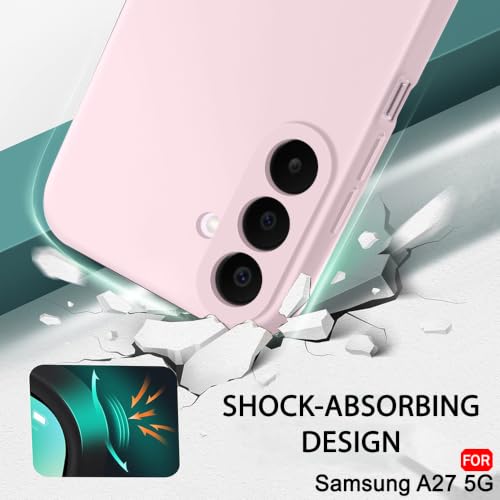 Image of TheGiftKart Genuine Liquid Silicone Back Cover Case for Samsung Galaxy A27 5G | Soft Micro-Fibre Lining Inside | Camera Protection Bump | Shockproof Cover Case for Samsung A27 (Silicone, Light Pink)