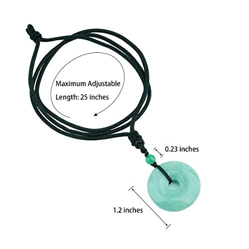 ASGIFT Lucky Coin Crystal Necklace 30mm Round Donut Natural Quartz Protection Pendant with Adjustable Rope Reiki Healing Crystal Stone Spiritual Necklaces for Men Women4