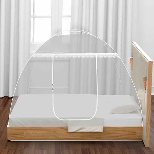 Image of Single Bed Mosquito Net Foldable, Lightweight Polyester 30GSM Strong Foldable Machardani (White Color, 4feet x 6.5feet)