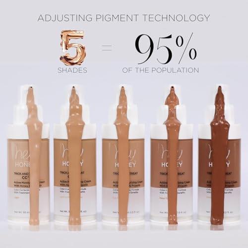 Image of Hey Honey Trick and Treat CC Cream SPF 46 | Active Moisturizing Color Correcting Cream with Honey & Propolis | Best Cover For Rosacea, Skin Redness & Mature Skin | Cruelty-Free | 1 oz (Fair Tone)
