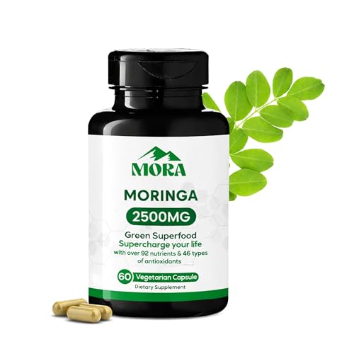 Image of Well-Being MORA Moringa Oleifera Capsules - Energy, Joint, Skin & Immune Support - Green Superfood - Vegan, No Gluten, Multivitamin Lab Tested