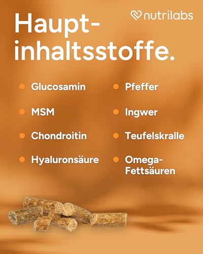 NutriLabs Canicox-HD Gelenk-Pellets für Hunde 500 g - mit MSM, Chondroitin, Hyaluronsäure, Glucosamin & Teufelskralle - Gesundheitsprodukte für Hunde - Nahrungsergänzungsmittel Hund