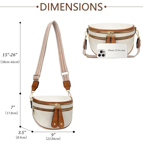 Image of KKXIU Crossbody Sling Bag for Women Trendy Fanny Pack Vegan Leather Chest Bag | Trendy